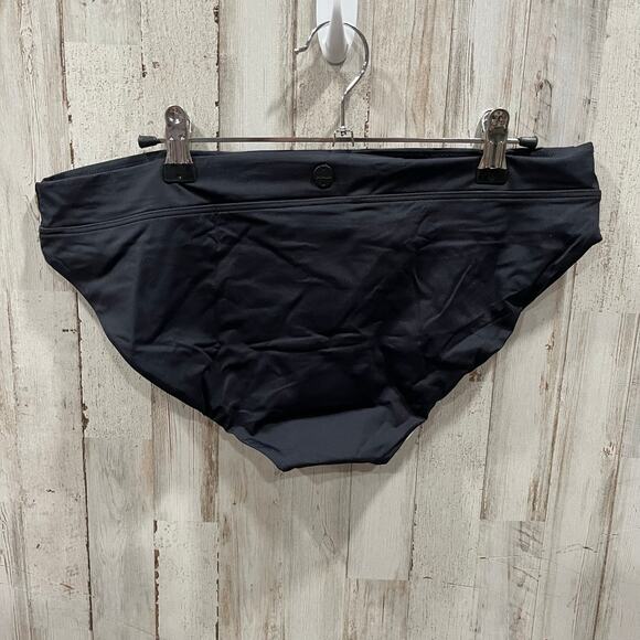 New! Prana Summer Waves Black Banded Bikini Bottom UPF 50+ Women’s Large - Picture 4 of 4